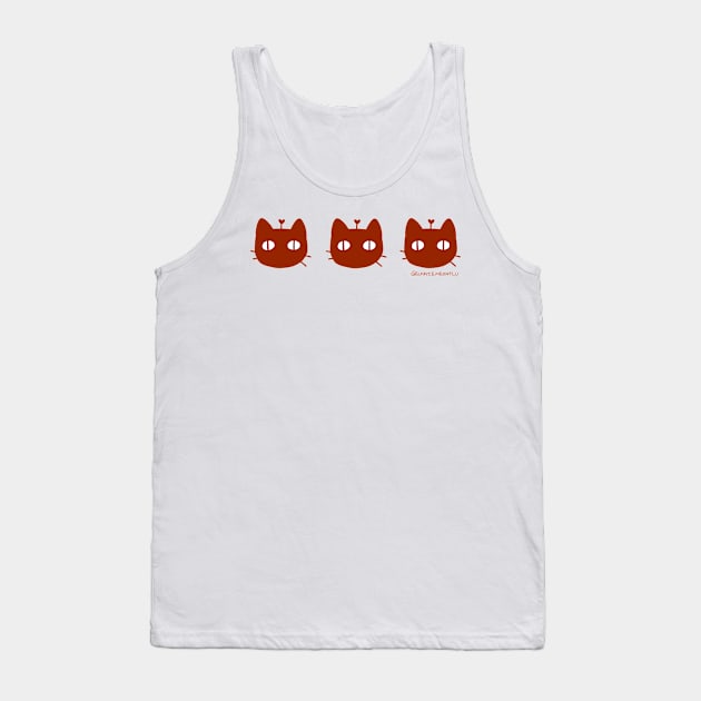 3 Pink Kitty in Red by Sunnie Meowtlu Tank Top by SunnieDu